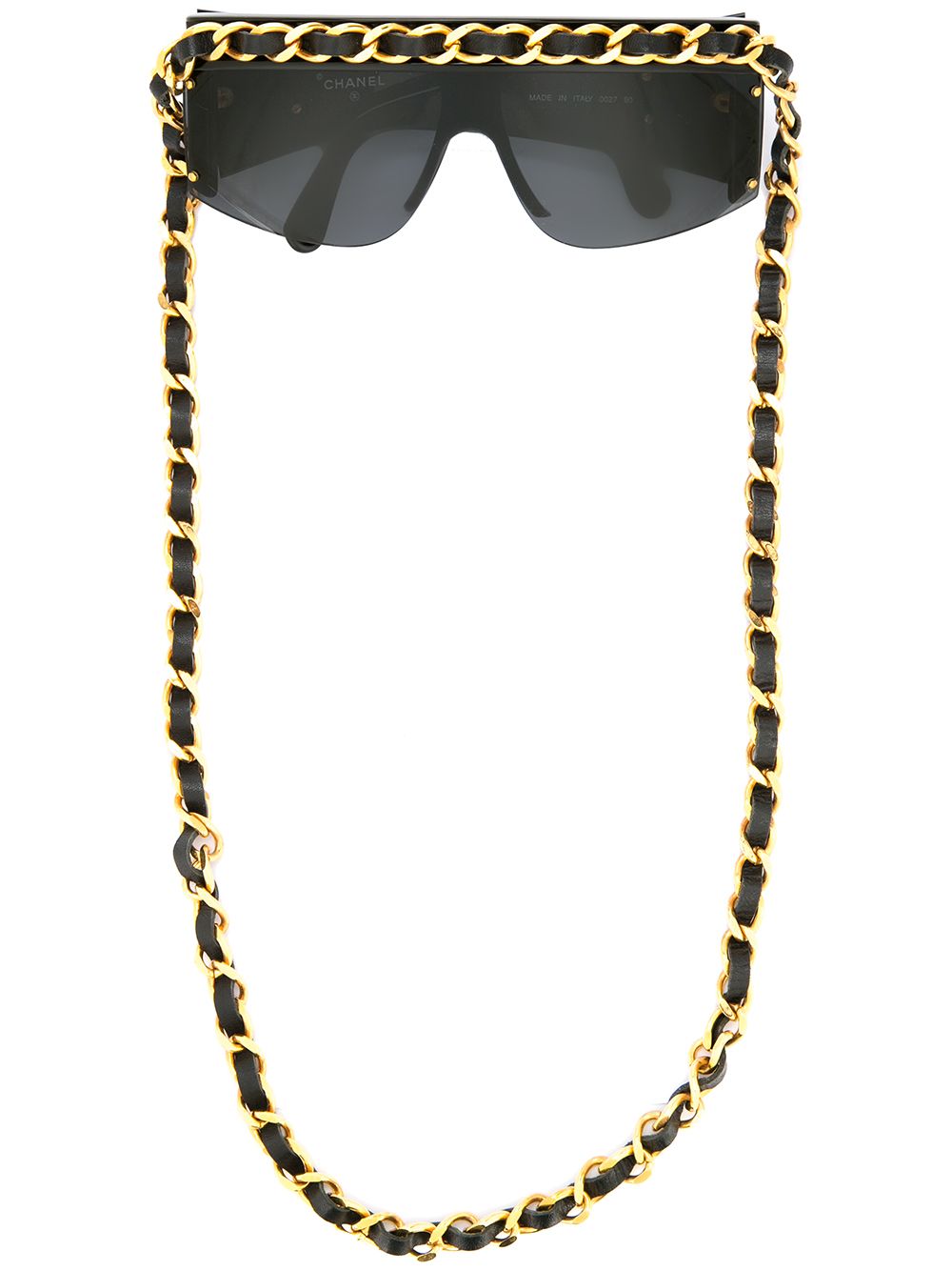 CHANEL Pre-Owned CC chain trim sunglasses - Black
