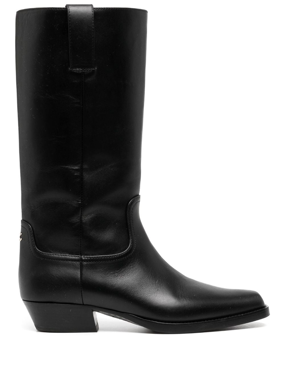 CHANEL Pre-Owned CC knee-high cowboy boots - Black