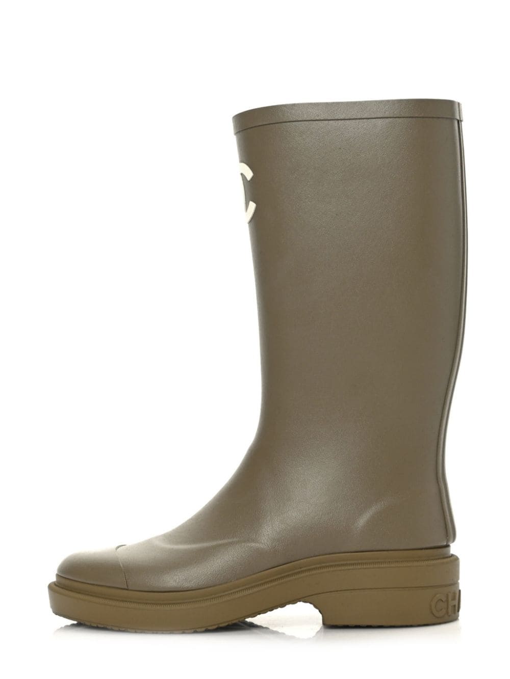 CHANEL Pre-Owned CC-logo rain boots - Neutrals