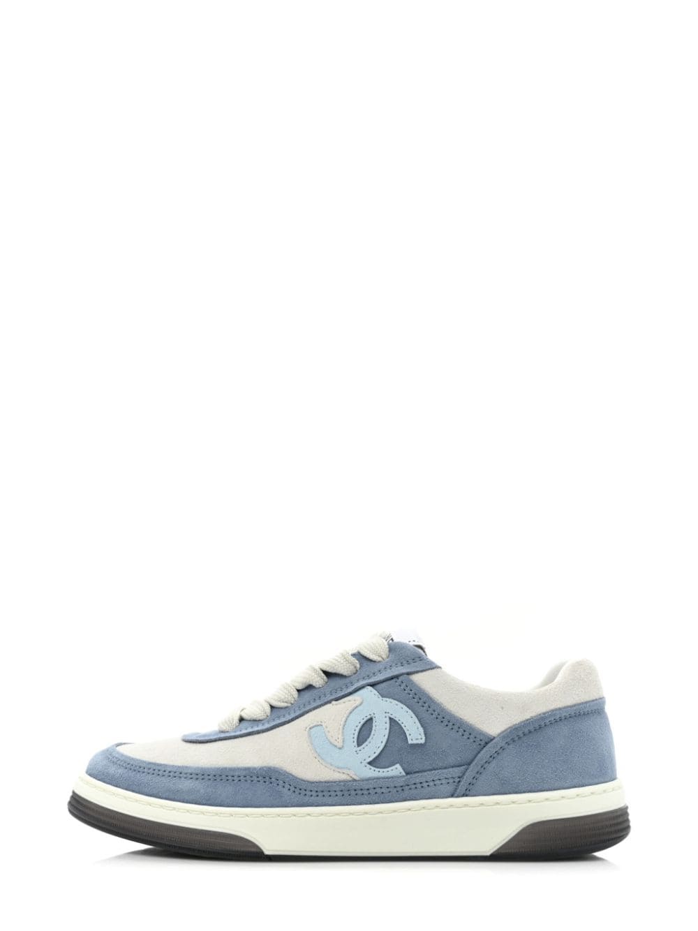 CHANEL Pre-Owned CC panelled suede sneakers - Blue