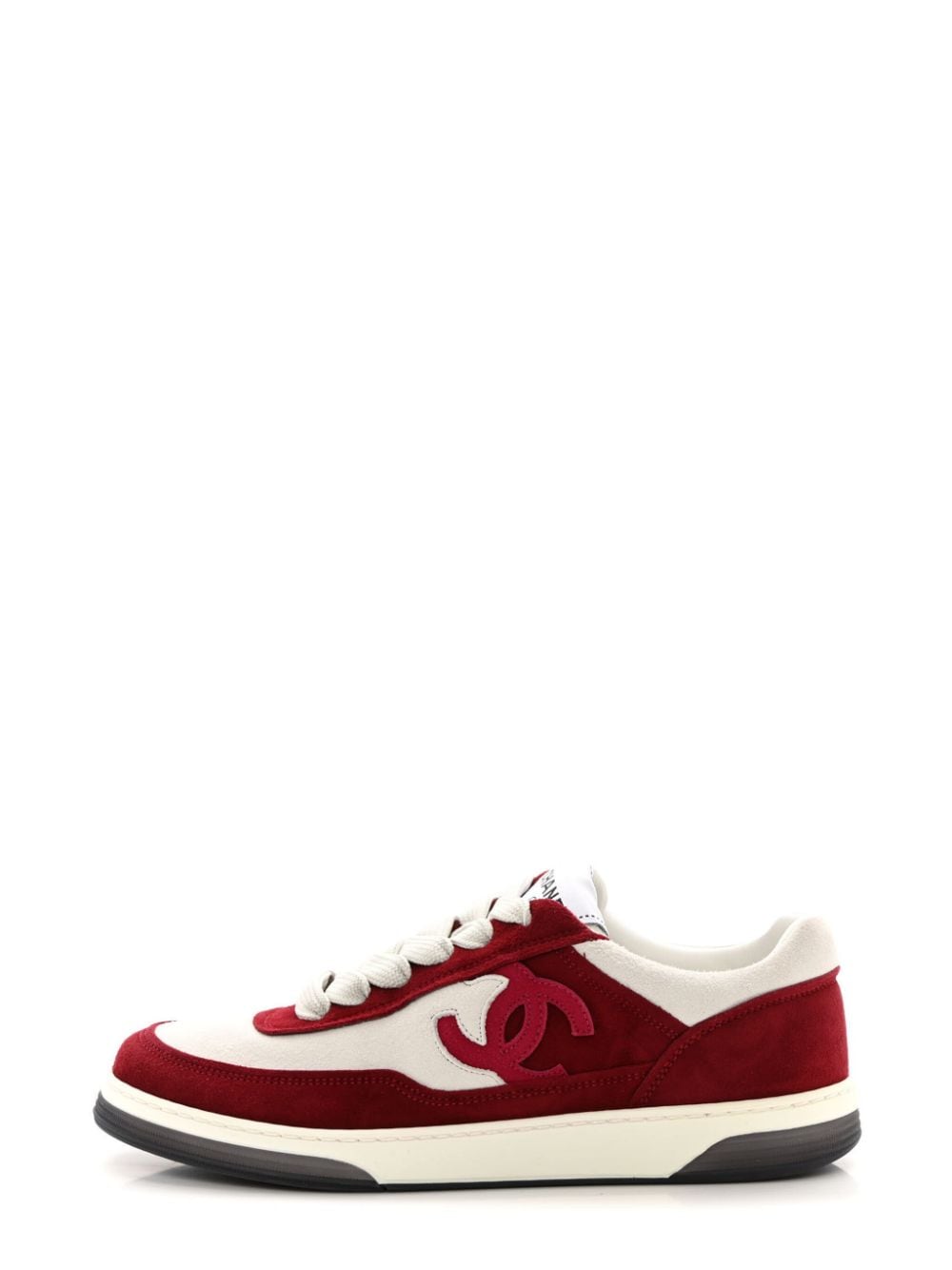 CHANEL Pre-Owned CC panelled suede sneakers - Red