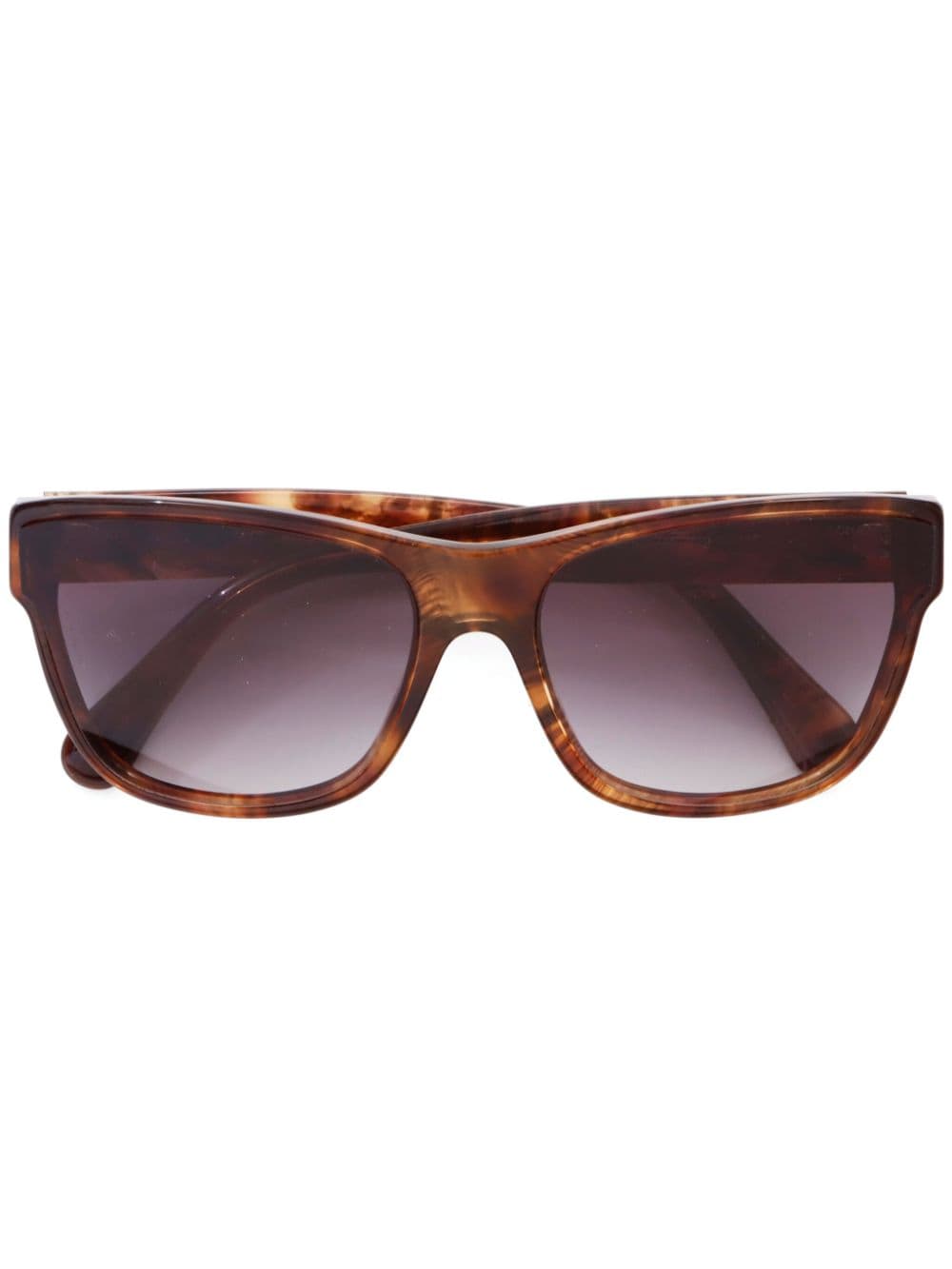 CHANEL Pre-Owned CC-plaque rectangle-framed tortoiseshell sunglasses - Brown