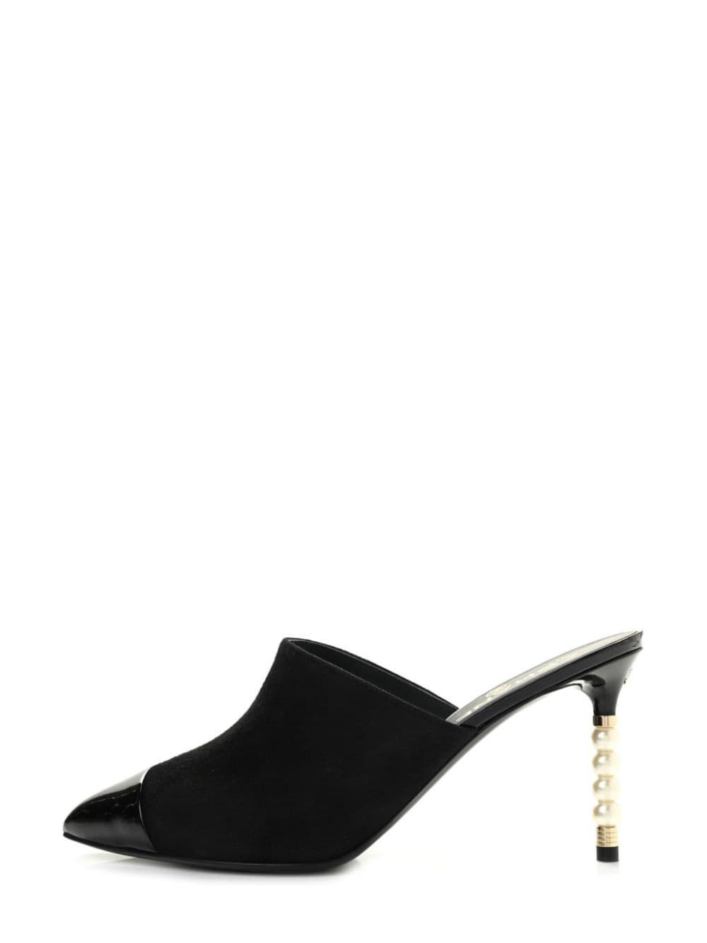 CHANEL Pre-Owned faux-pearl heels mules - Black