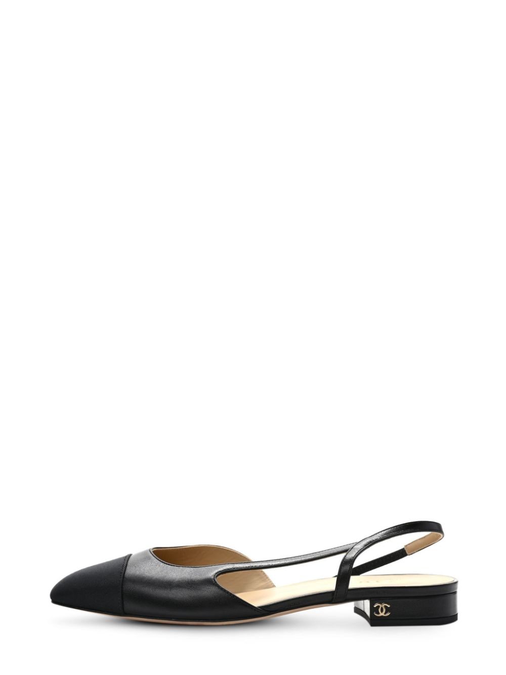 CHANEL Pre-Owned slingback leather ballerina shoes - Black