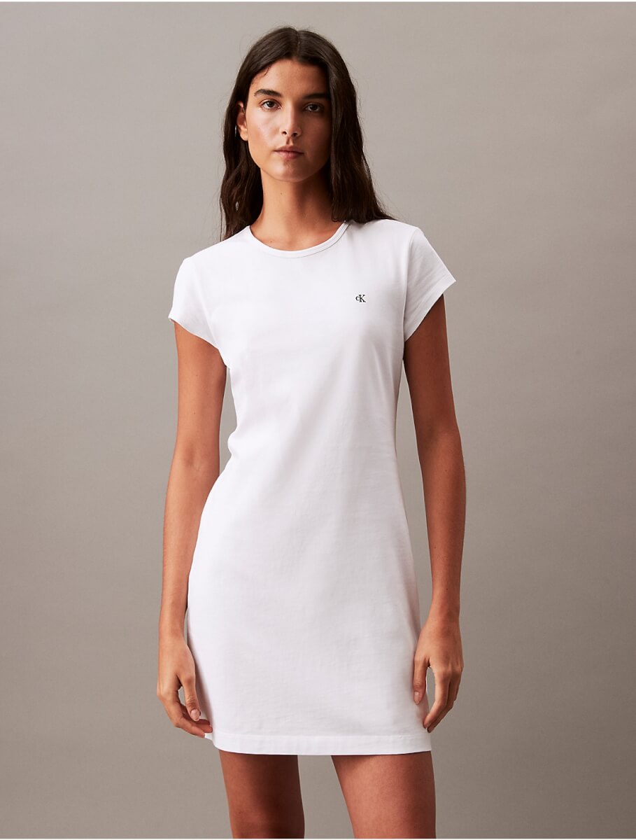 Calvin Klein Women's Archive Logo Baby T-Shirt Dress - White - XS
