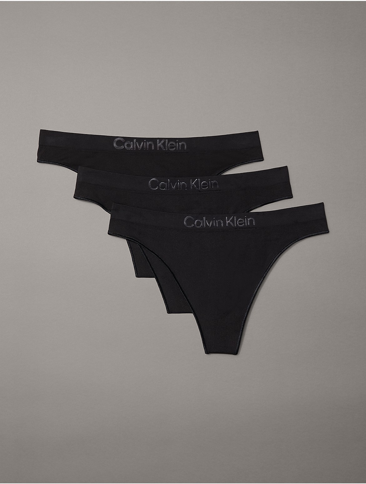 Calvin Klein Women's Bonded Flex 3-Pack Mid Rise Thong - Black - XS