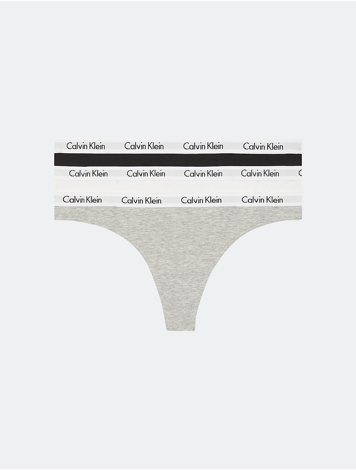 Calvin Klein Women's Carousel Logo Cotton 3-Pack Thong - Multi - L