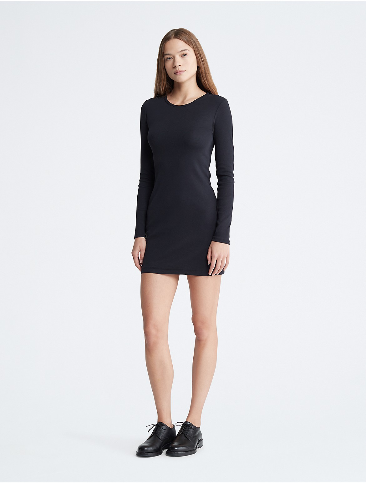 Calvin Klein Women's Cotton Contour Rib Mini Dress - Black - XS