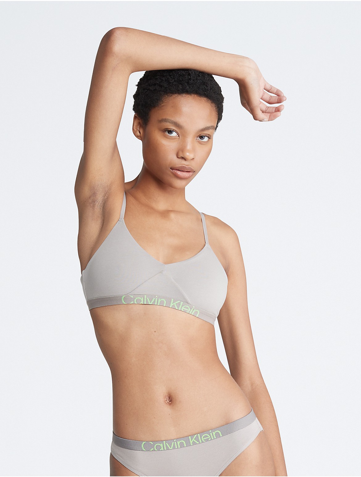 Calvin Klein Women's Future Shift Unlined Triangle Bralette - Grey - XS