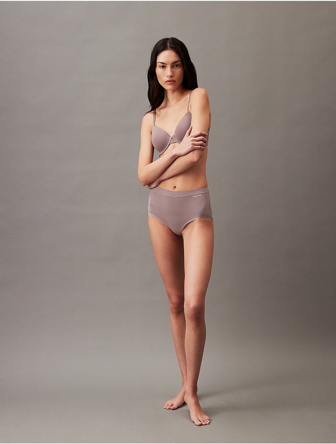 Calvin Klein Women's Ideal Cotton High Rise Brief - Grey - XS