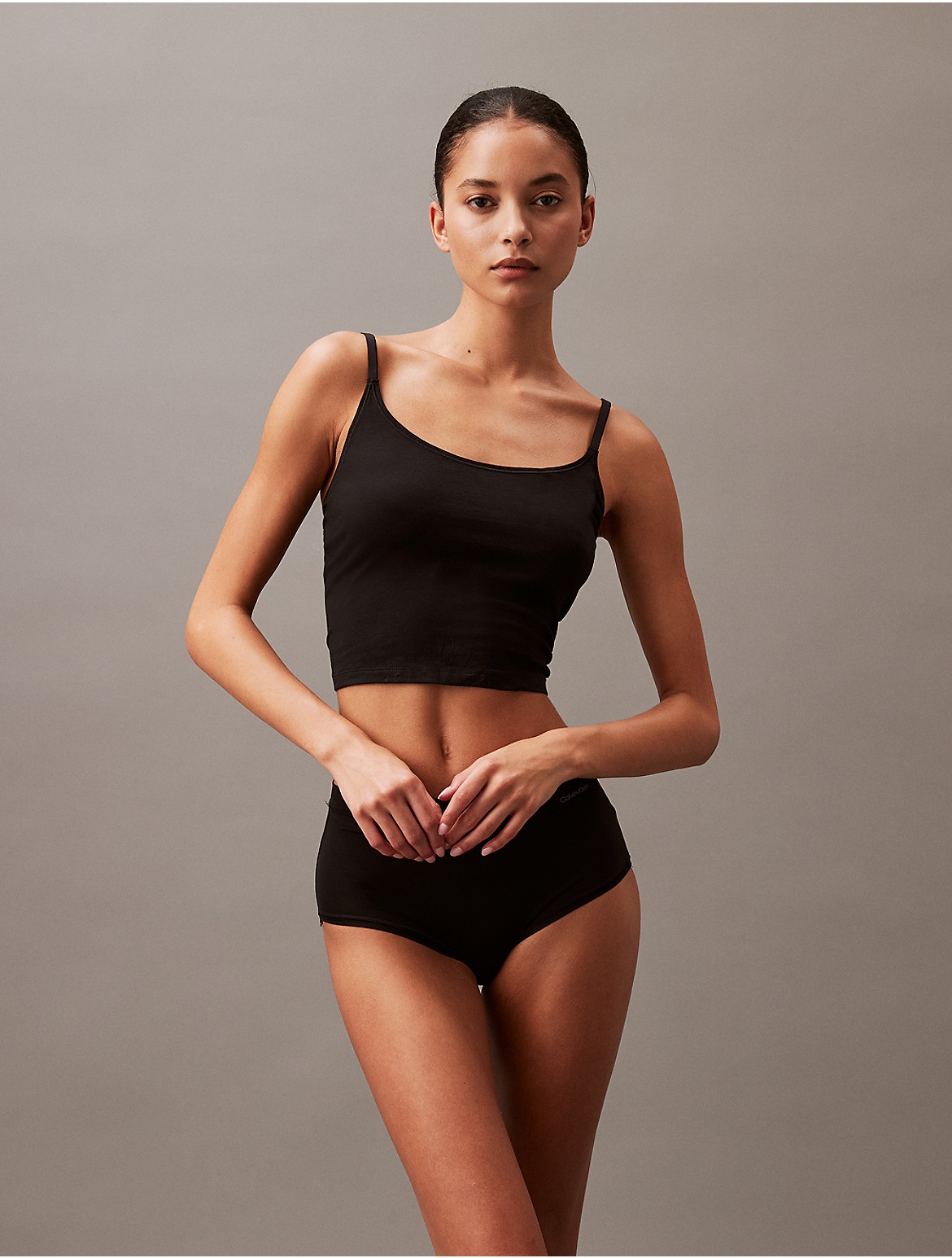 Calvin Klein Women's Ideal Micro Mid Rise Cheeky Brief - Black - XS