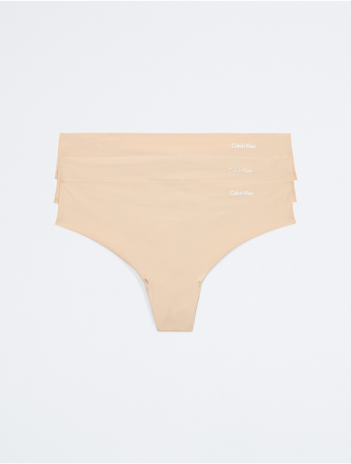 Calvin Klein Women's Invisibles 3-Pack Thong - Neutral - XS