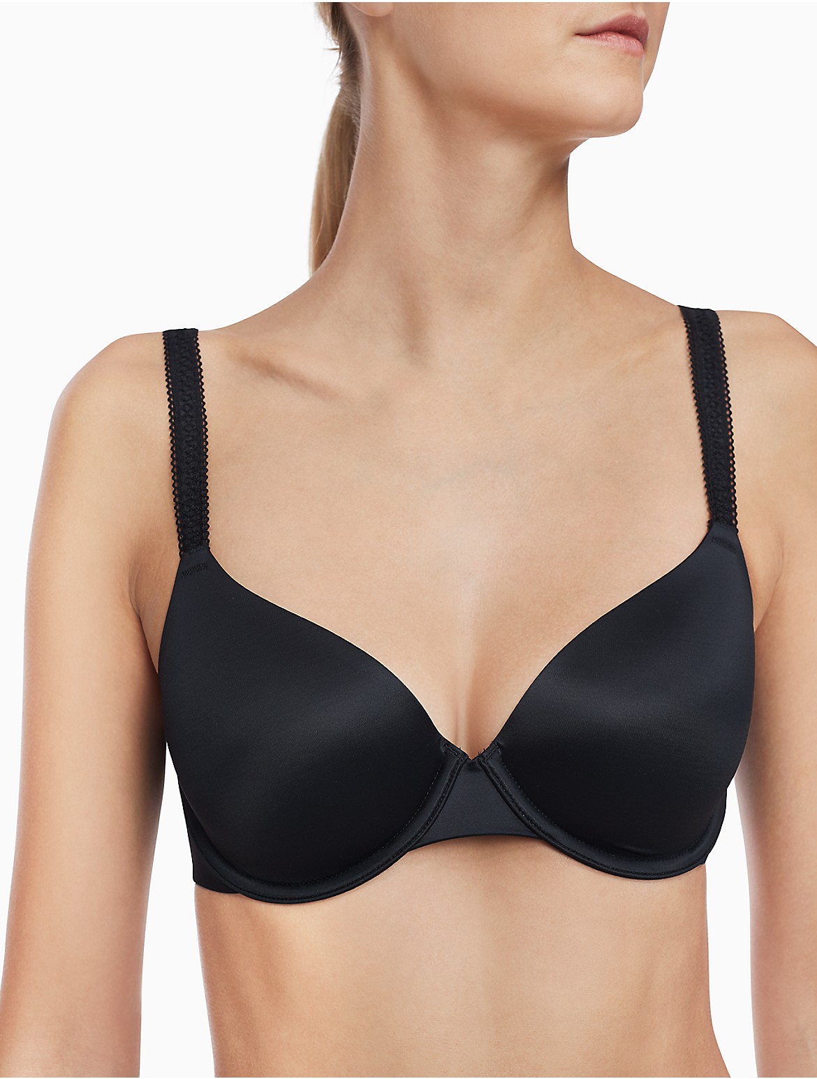 Calvin Klein Women's Liquid Touch Lightly Lined Full Coverage Bra - Black - 32A