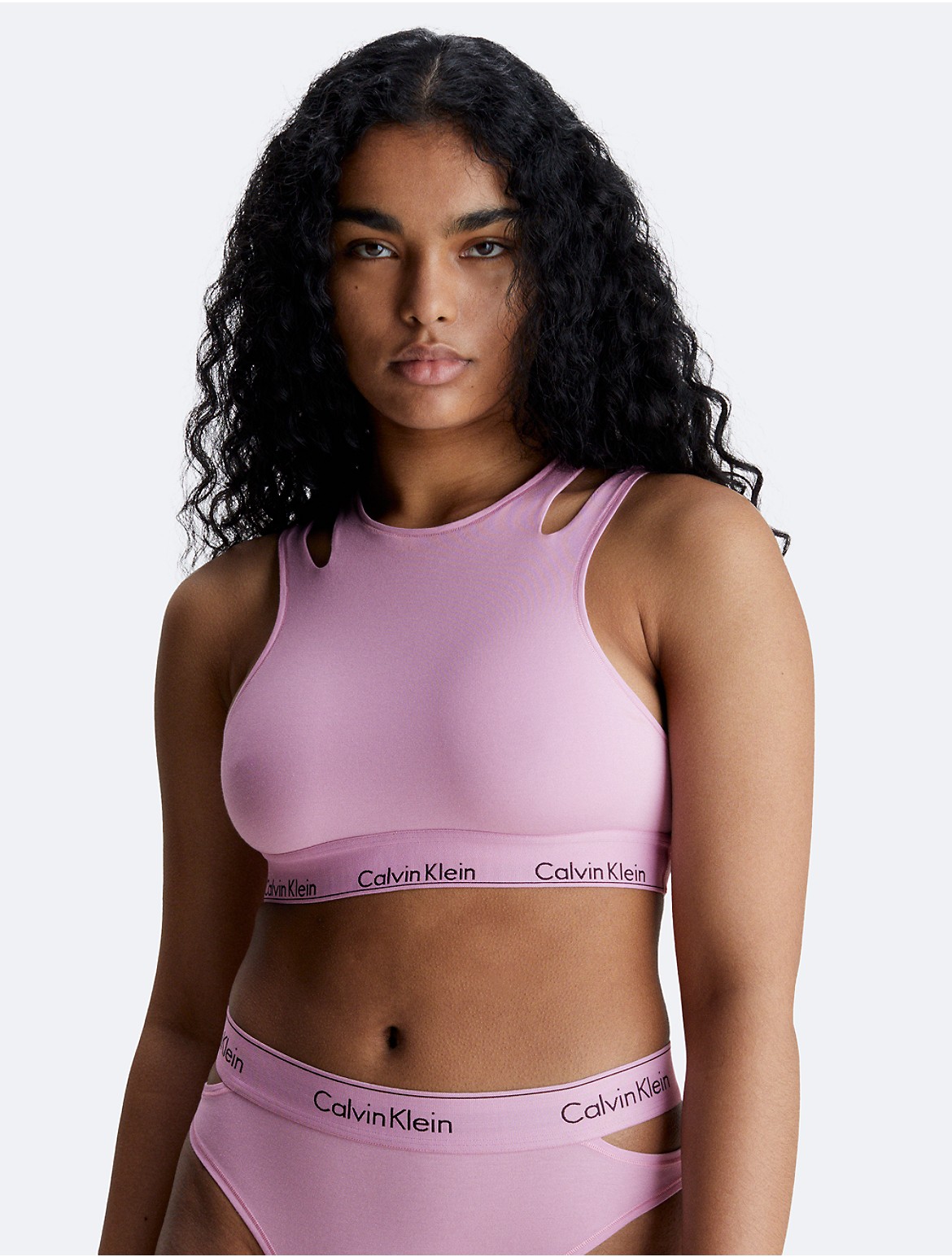 Calvin Klein Women's Modern Cotton Deconstructed Unlined Bralette - Purple - XS