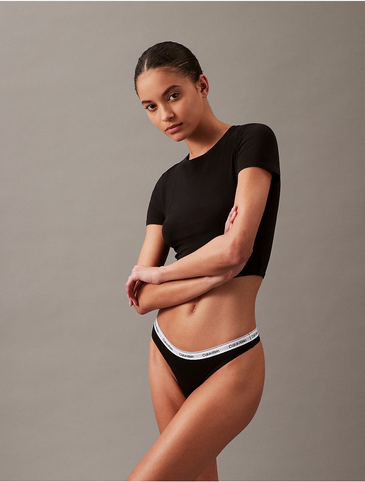 Calvin Klein Women's Modern Logo Thong - Black - XS