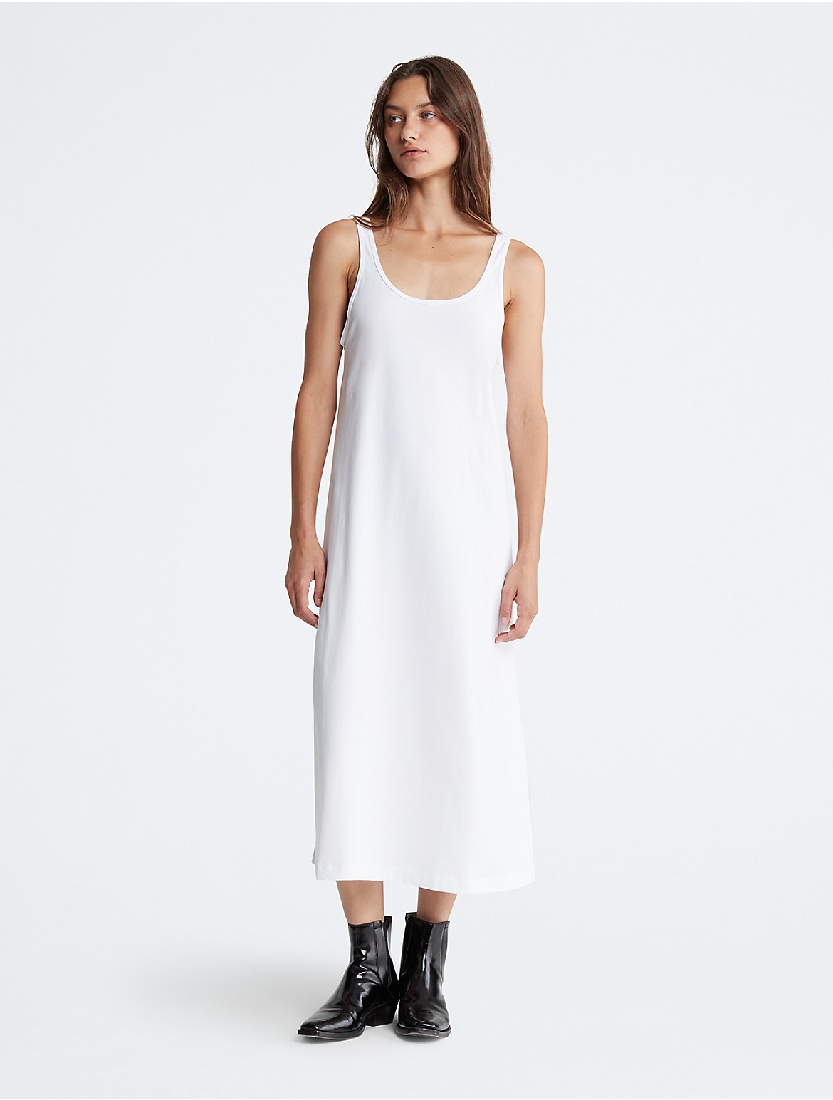Calvin Klein Women's Modern Stretch Tank Dress - White - XS