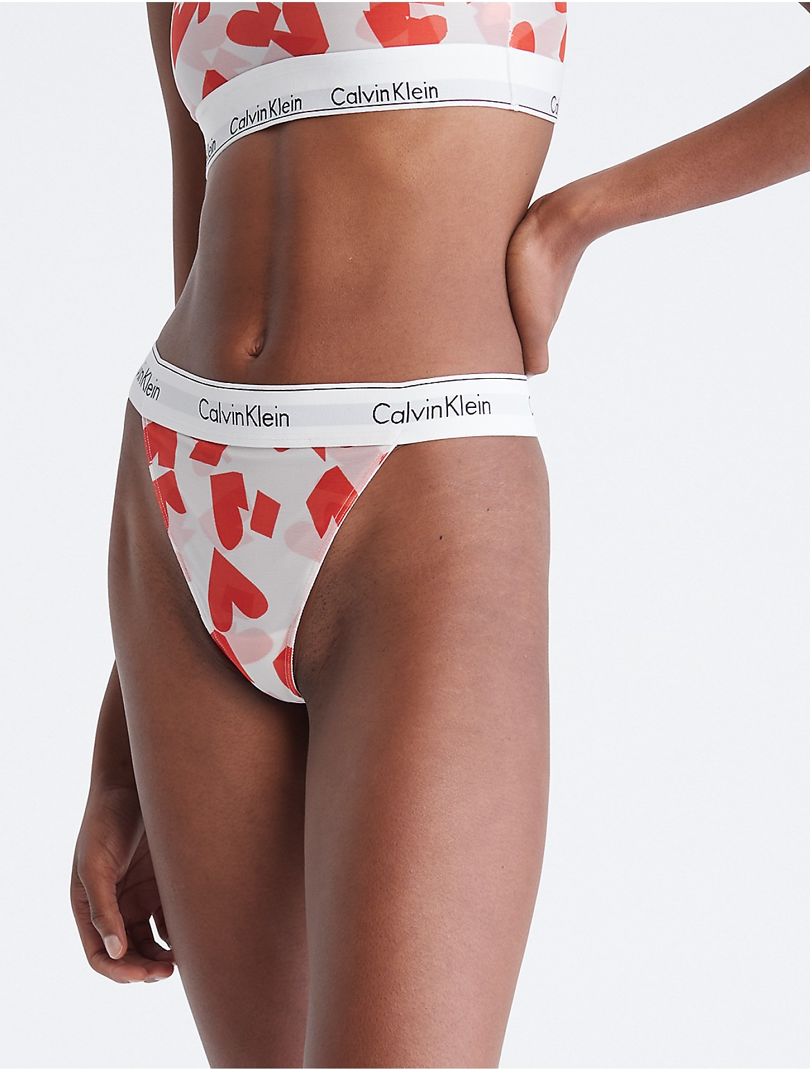 Calvin Klein Women's Modern V-Day String Thong - Red - XS