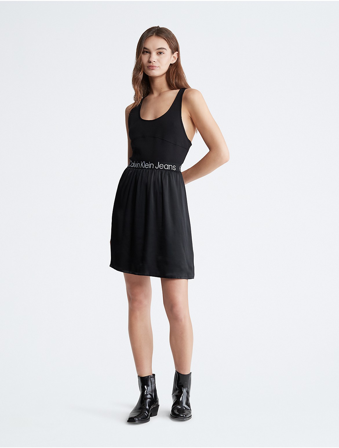 Calvin Klein Women's Racerback Mini Tank Dress - Black - XL