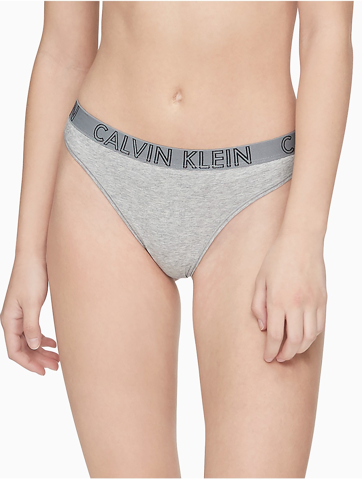 Calvin Klein Women's Ultimate Cotton Thong - Grey - XS