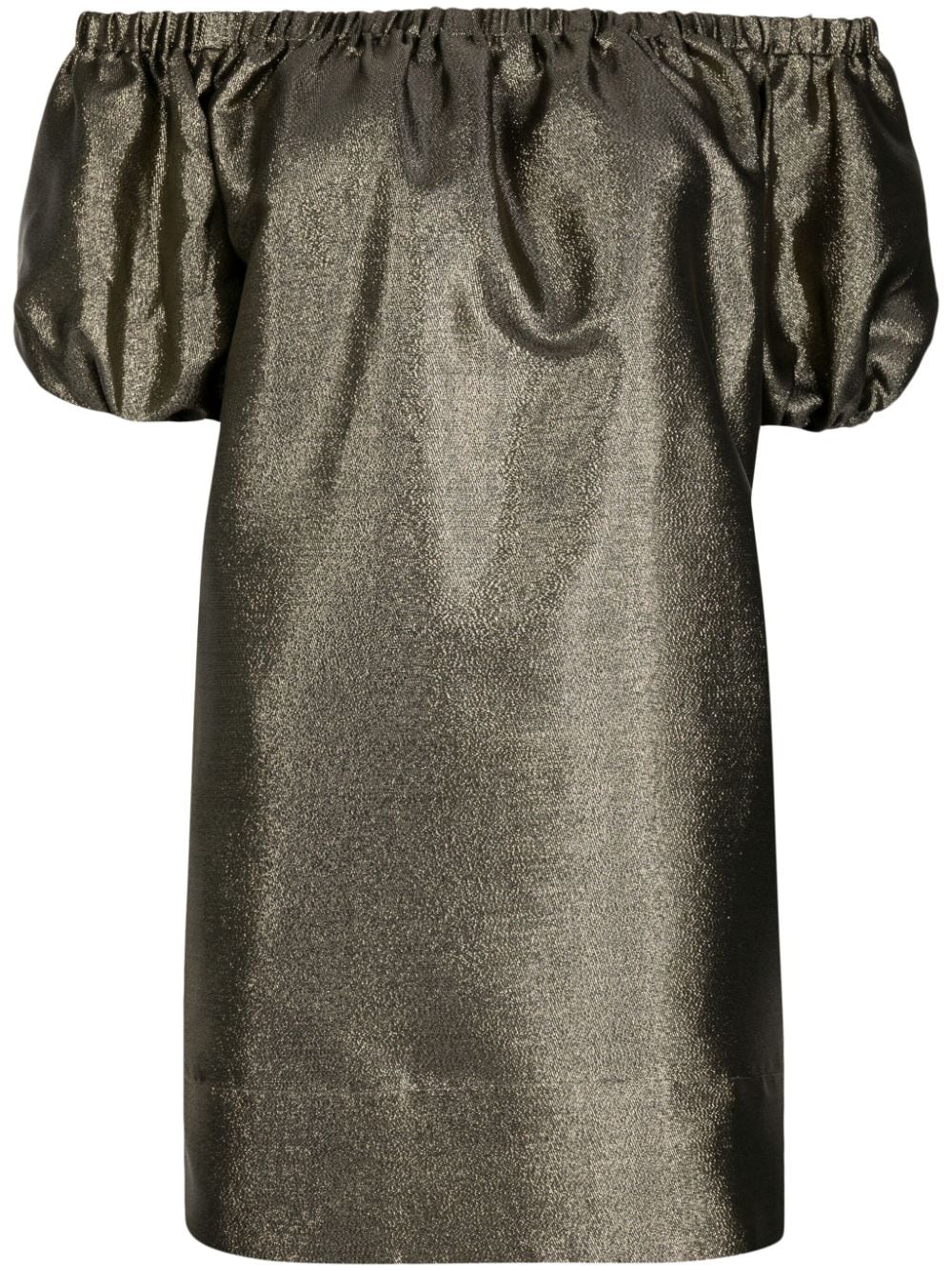 Cynthia Rowley off-shoulder metallic-finish minidress - Gold