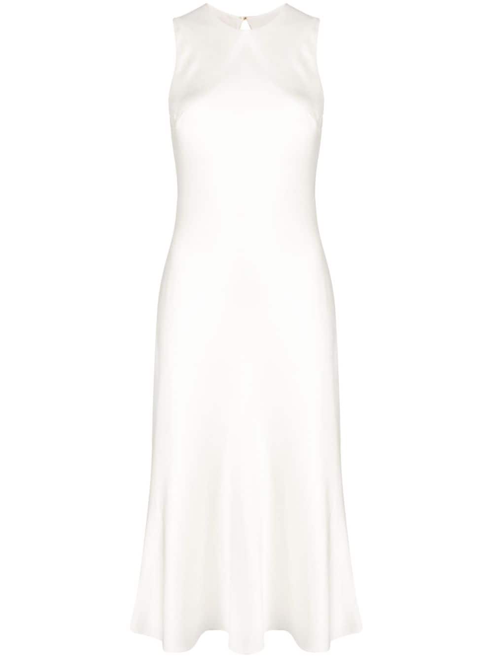 Cynthia Rowley sleeveless flared silk midi dress - White