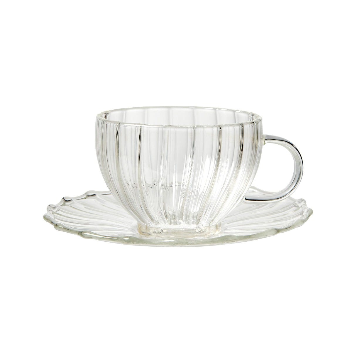 Elegant Glass Teacup & Saucer, Fortnum Mason