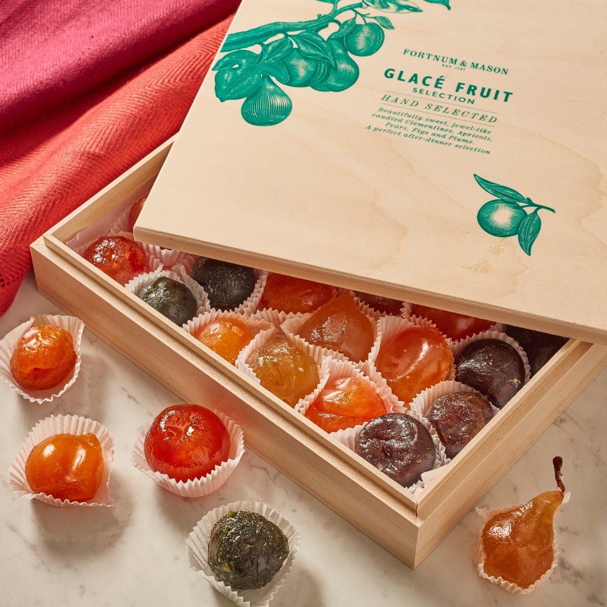 Glacé Fruits Selection in Wooden Box, 1.1kg, Fortnum & Mason