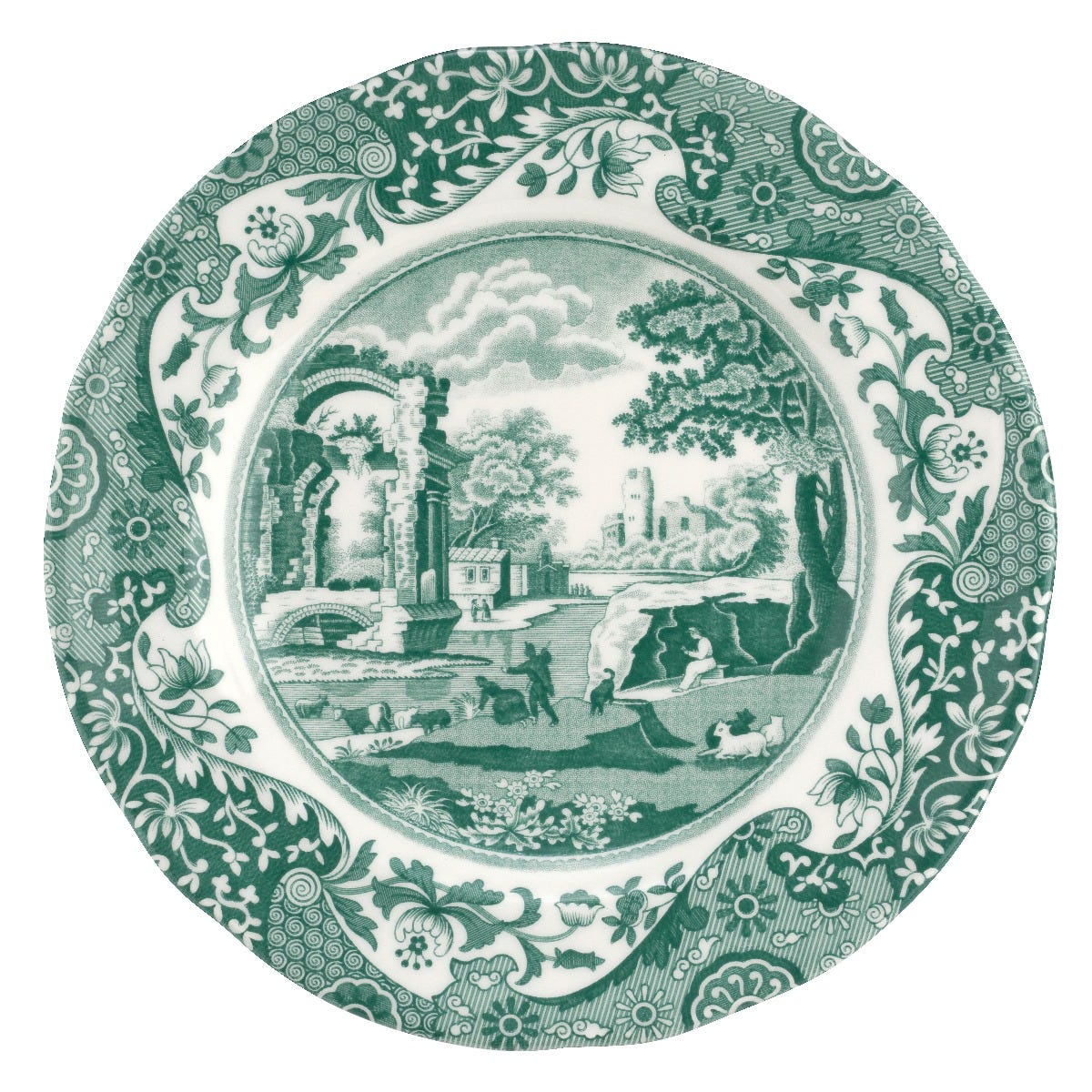 Italian Plate in Green, 20cm, Spode