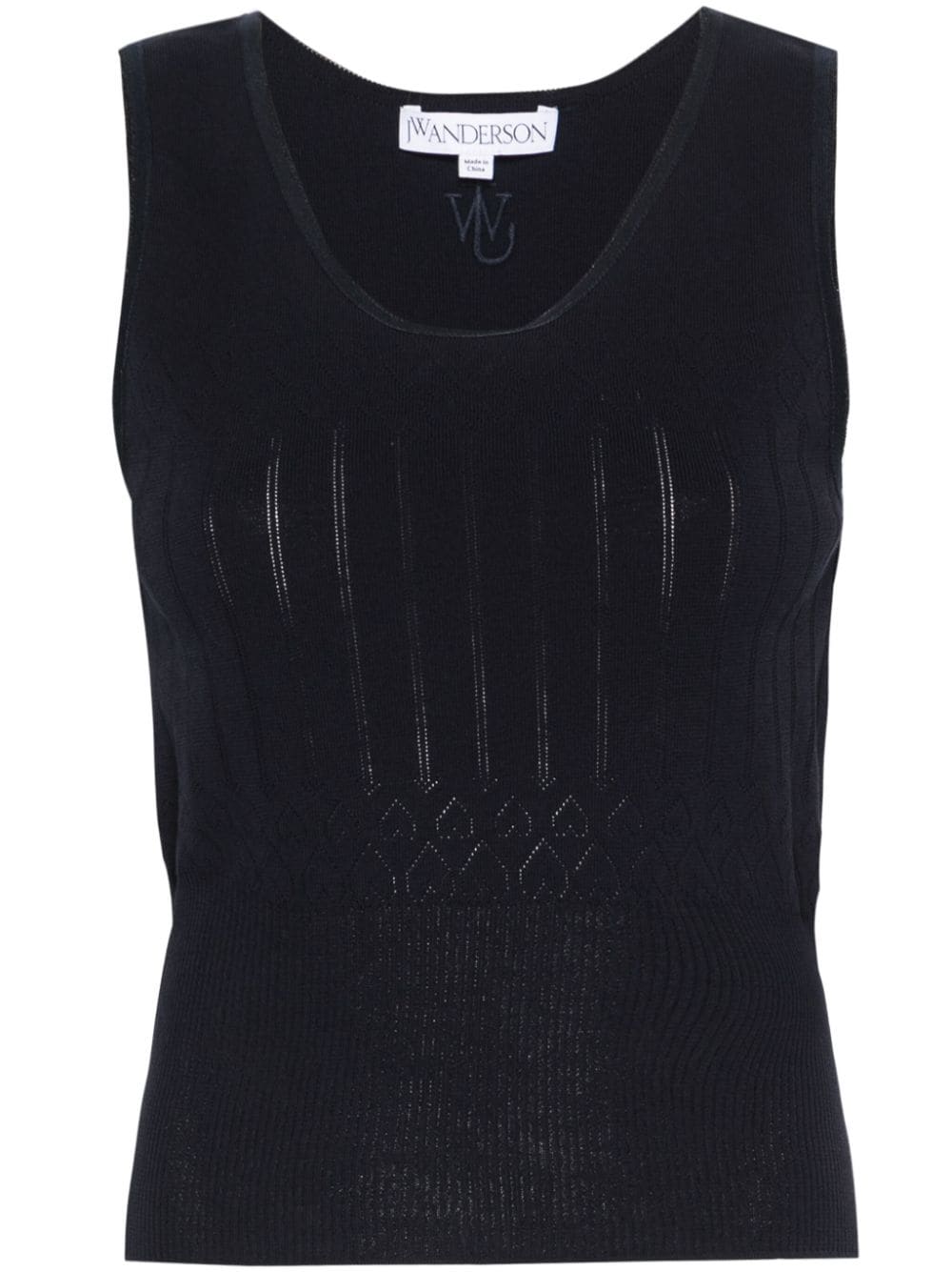 JW Anderson sleeveless pointelle-knit top - Blue