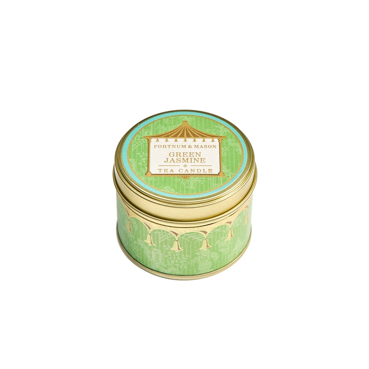 Jasmine Travel Tea Tin Candle in Green, 70g, Fortnum & Mason