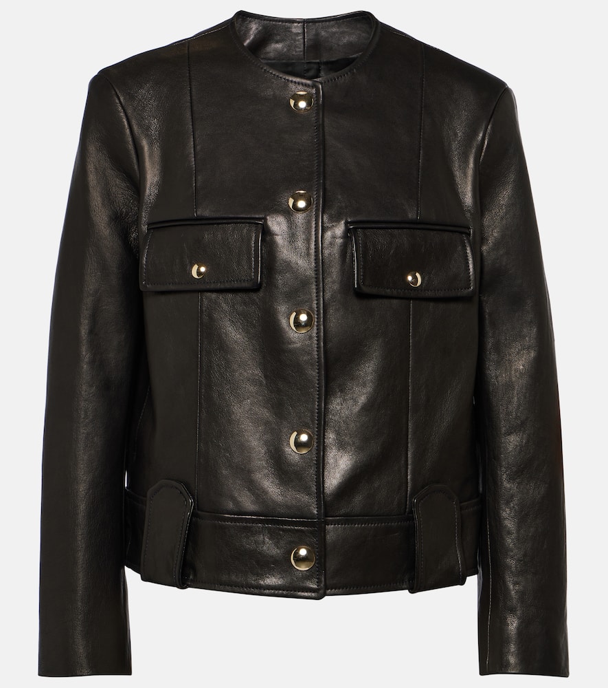 Khaite Laybin cropped leather jacket