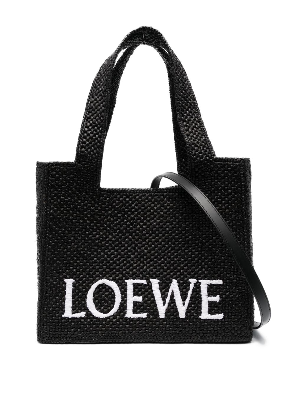 LOEWE- Loewe Font Medium Raffia Tote Bag
