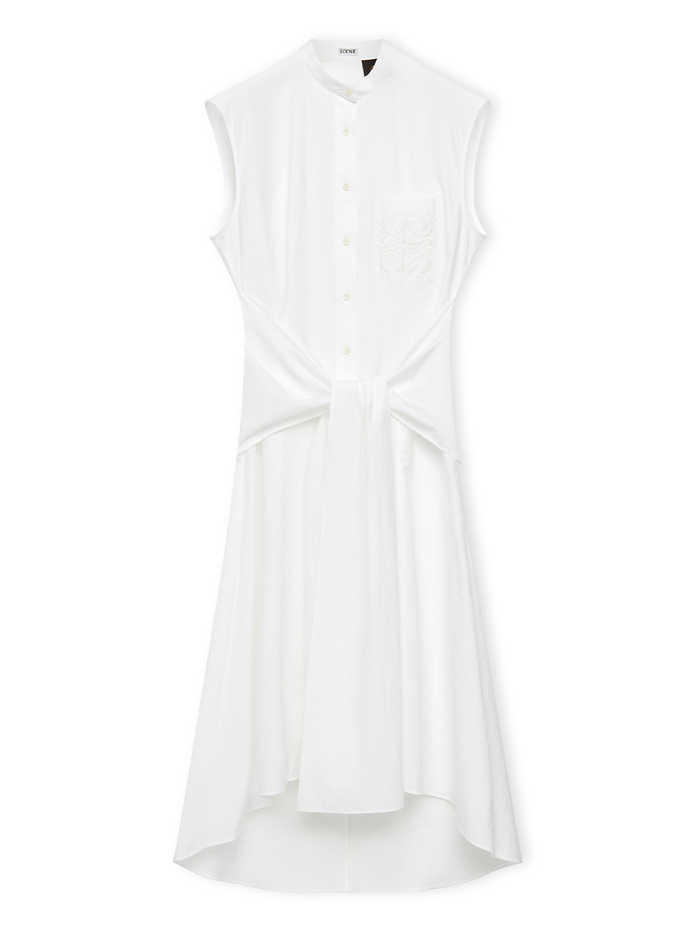 LOEWE PAULA'S IBIZA- Knot Detail Cotton Midi Shirt Dress
