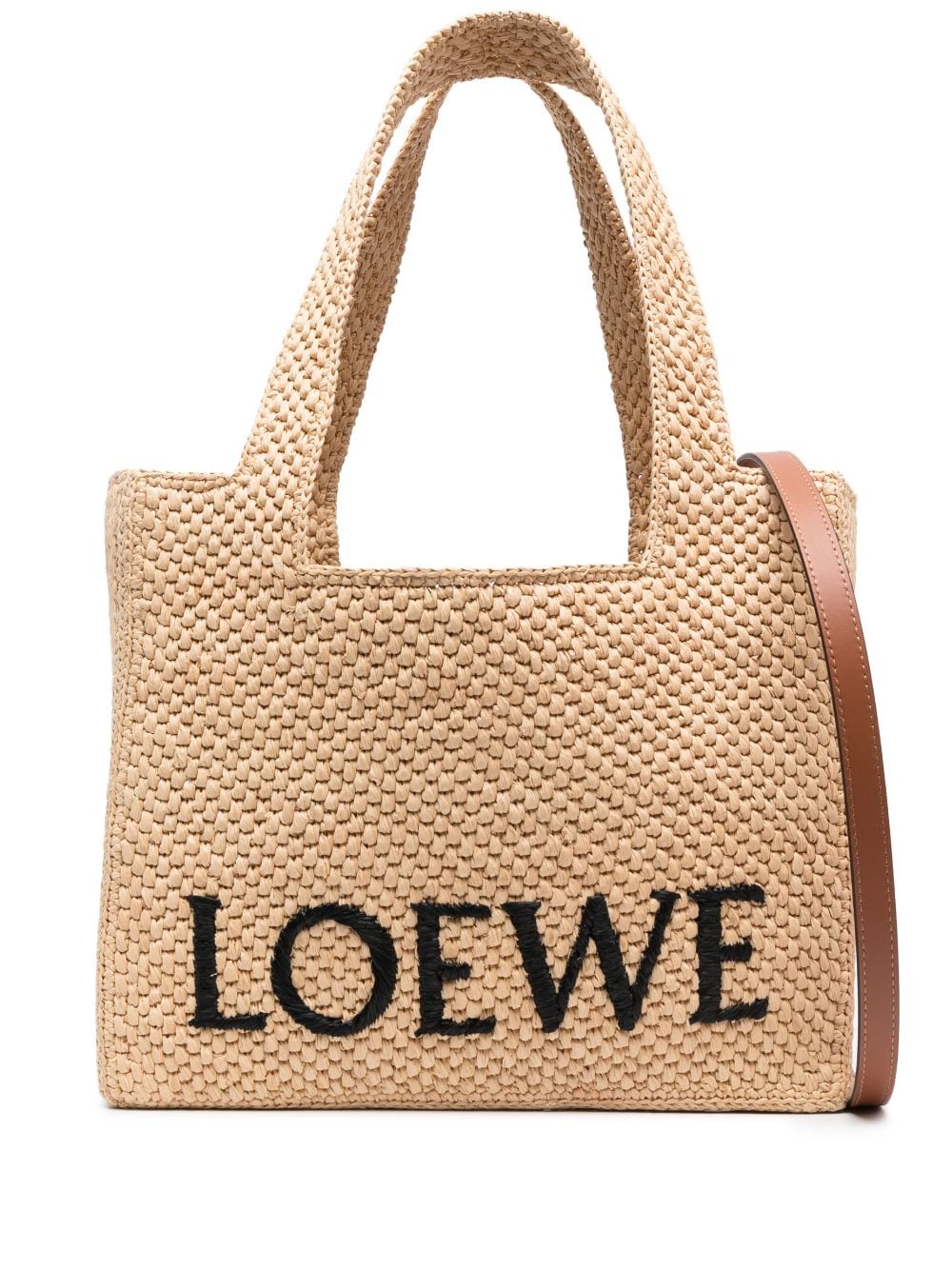LOEWE PAULA'S IBIZA- Loewe Font Medium Raffia Tote Bag