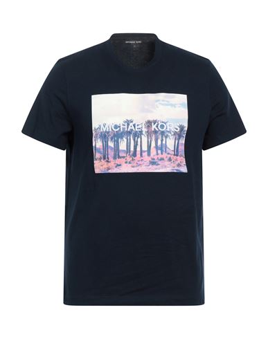 Michael Kors Mens Man T-shirt Midnight blue Size S Cotton