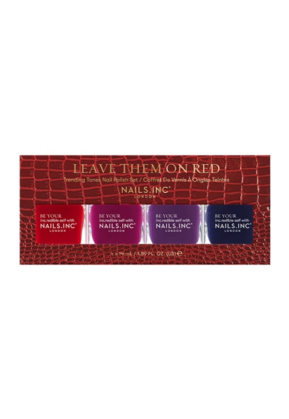 Nails.INC (US) Leave Them On Red 4-Piece Nail Polish Set