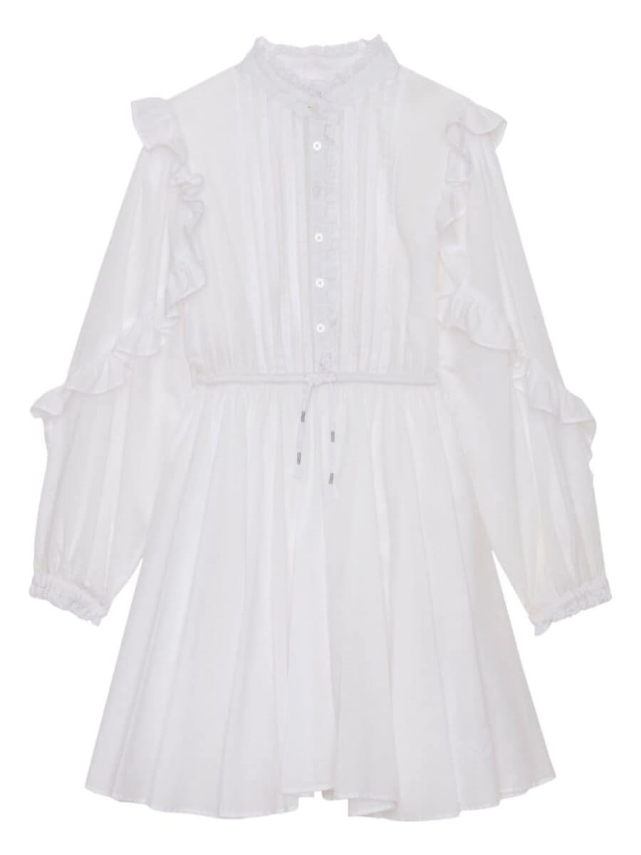 Zadig & Voltaire Kids Ranil cotton ruffle dress - White