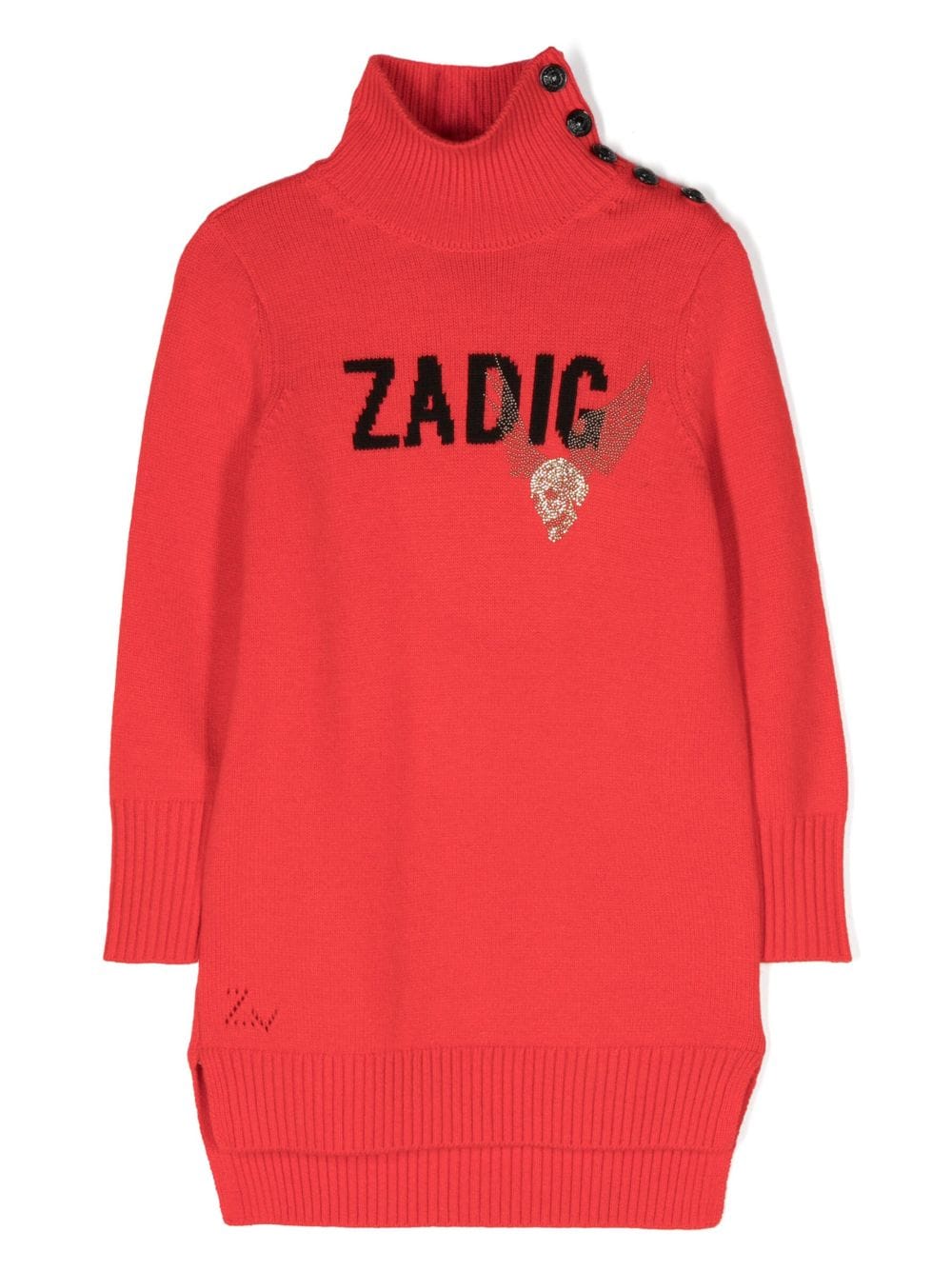Zadig & Voltaire Kids high-neck knitted dress - Red