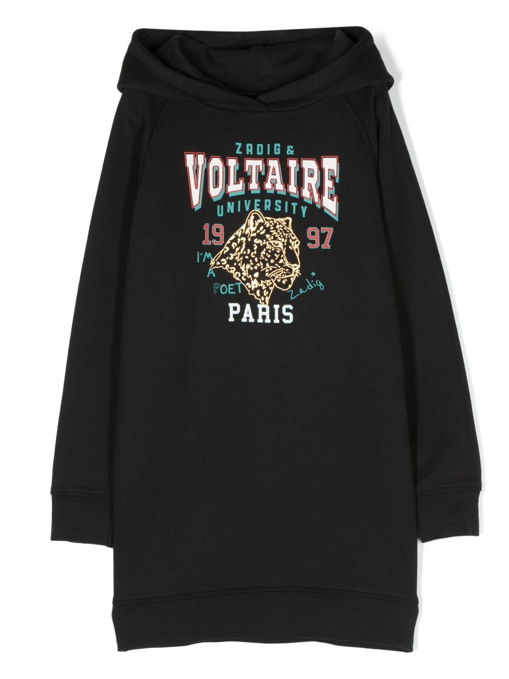 Zadig & Voltaire Kids logo-print cotton sweatshirt dress - Black