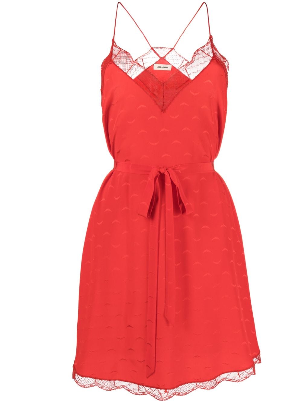 Zadig&Voltaire Christy Jac wings-motif lace-trim silk dress - Red