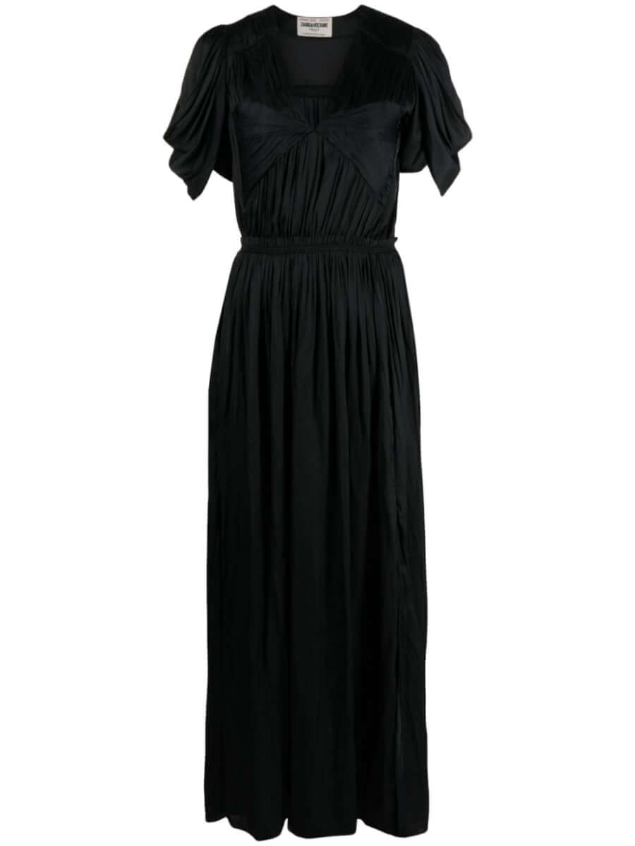 Zadig&Voltaire bow-embellished crinkled-satin dress - Black