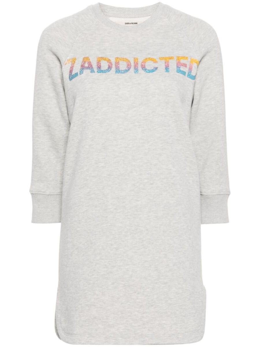 Zadig&Voltaire slogan-print sweatshirt dress - Grey