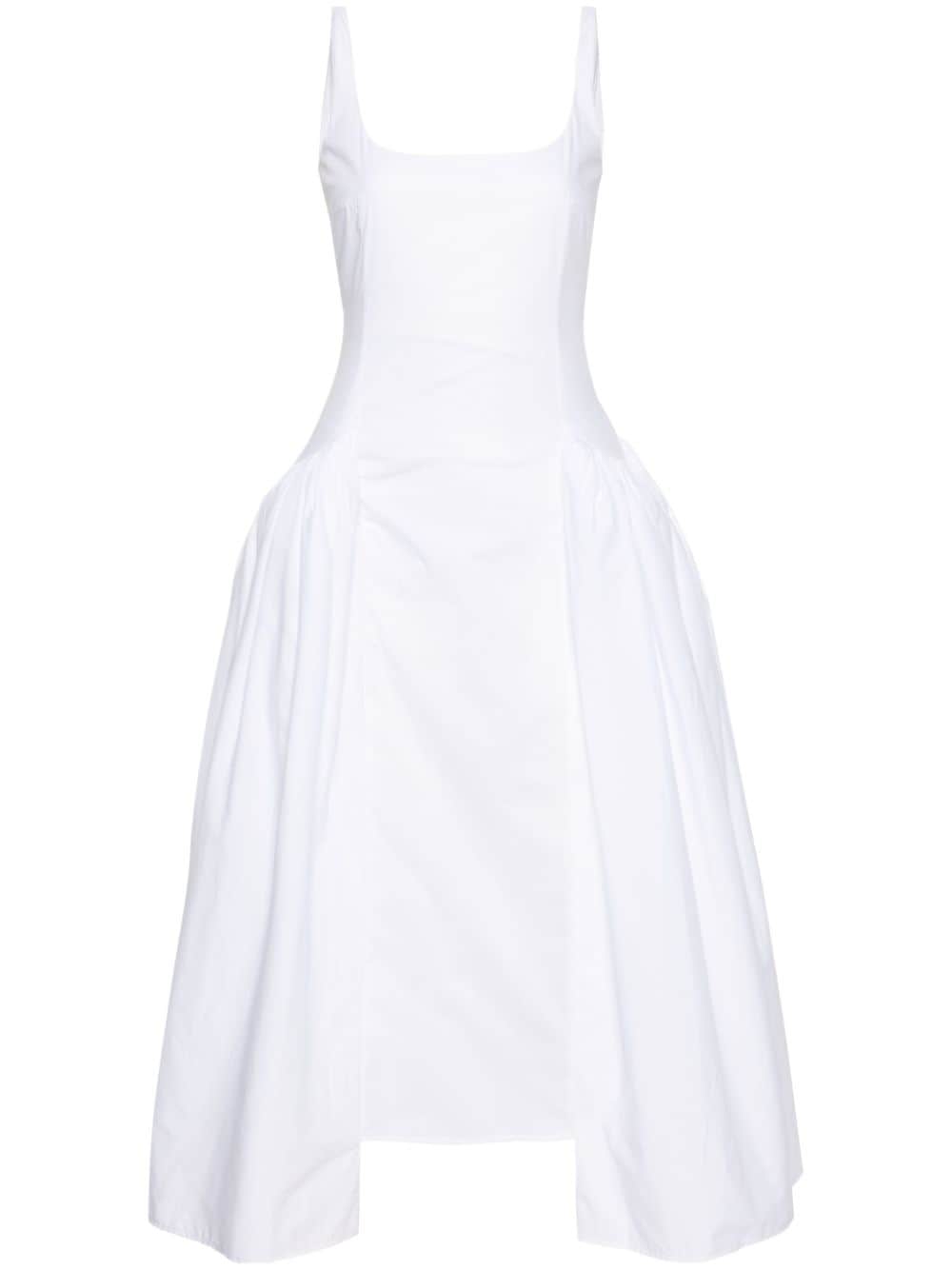 16Arlington Vezile draped-panels poplin dress - White