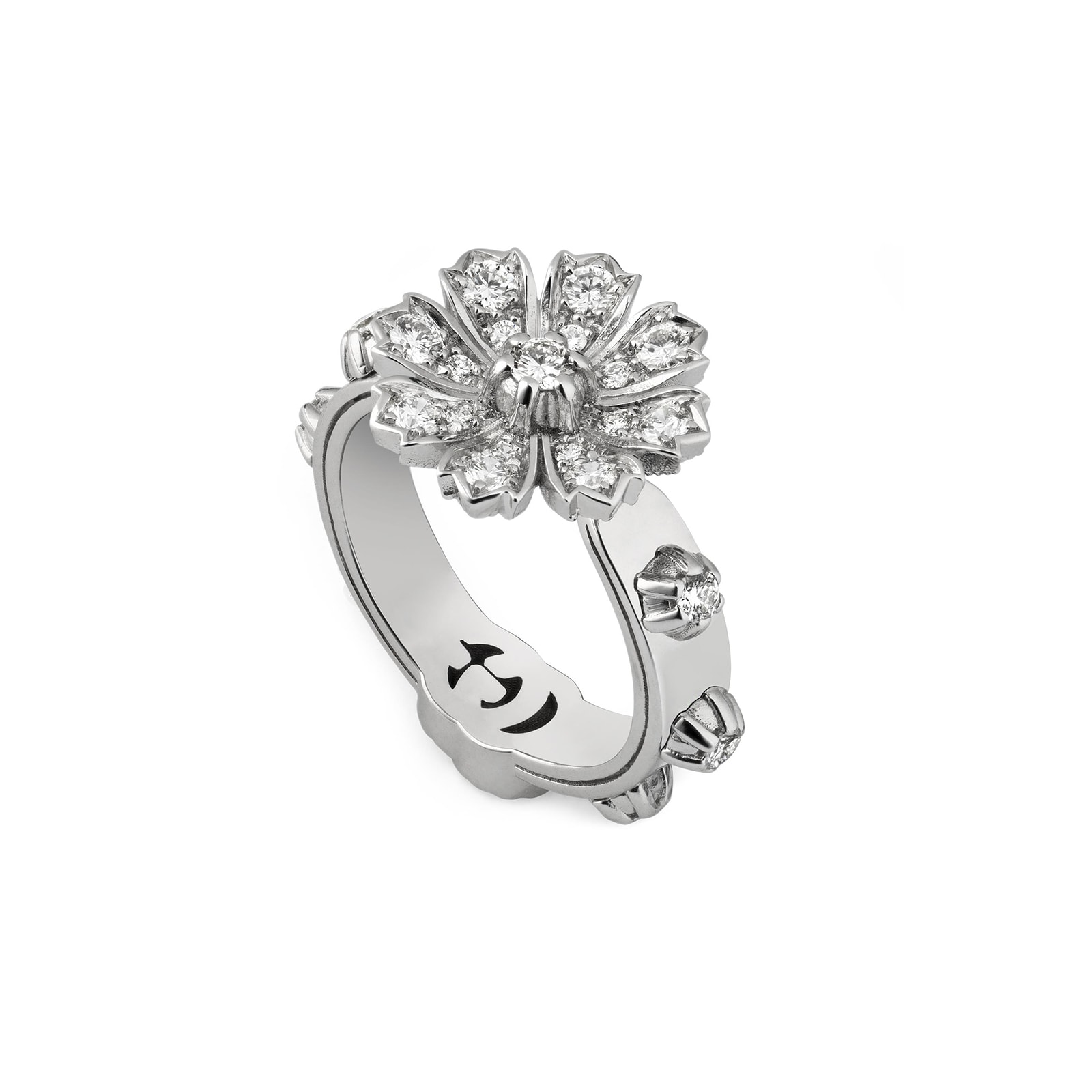 18ct White Gold Diamond Ring - Size 6
