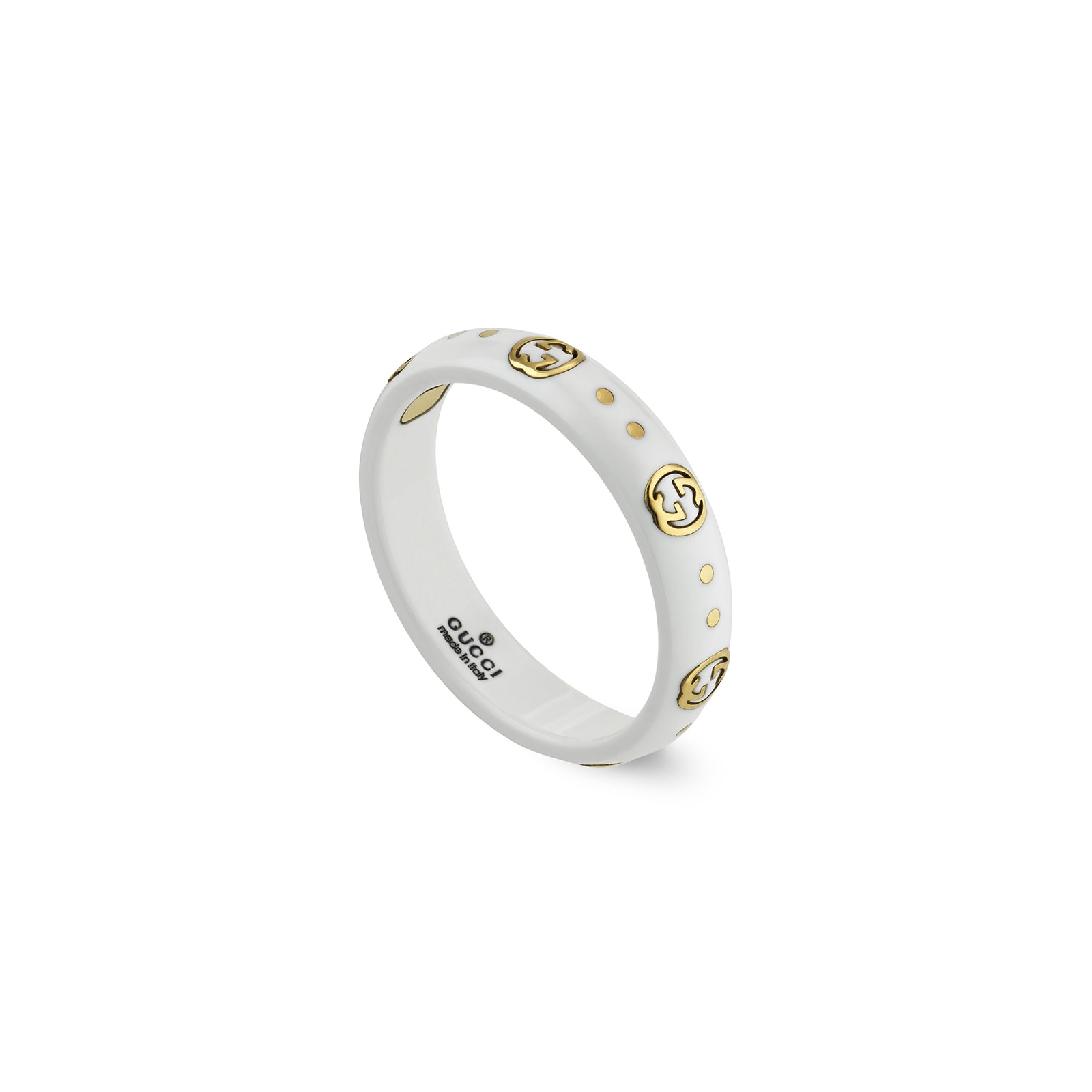 18ct Yellow Gold Icon White Zirconia 4mm Ring - Ring Size J