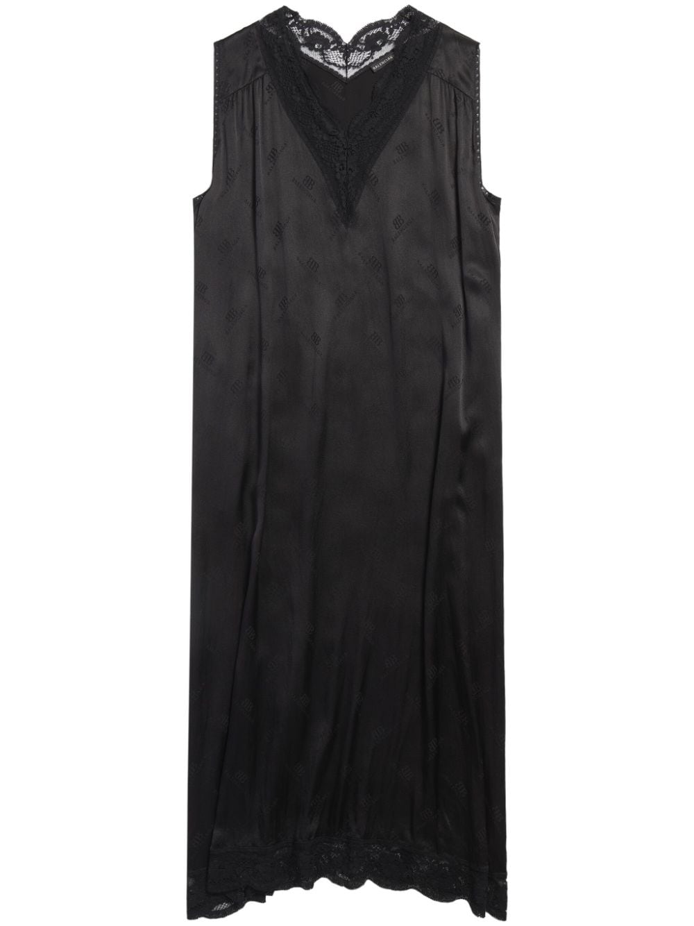 Balenciaga BB Classic Monogram silk midi dress - Black