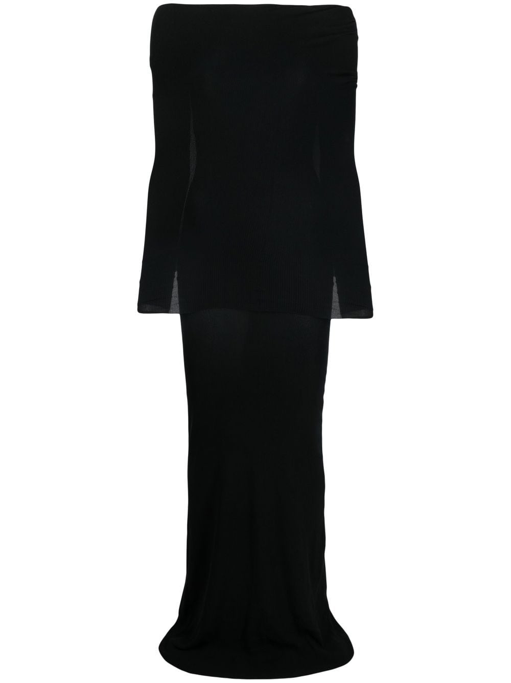 Balenciaga layered maxi dress - Black