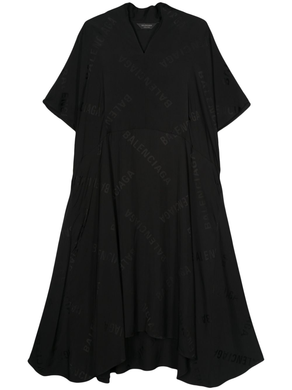 Balenciaga logo-jacquard shift dress - Black