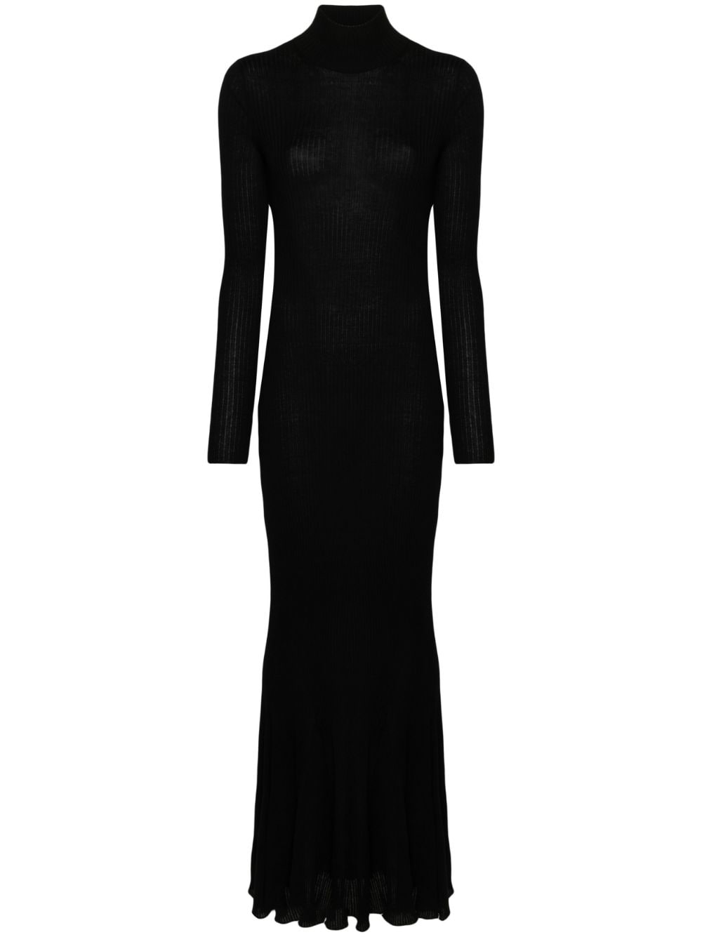 Balenciaga ribbed cashmere maxi dress - Black