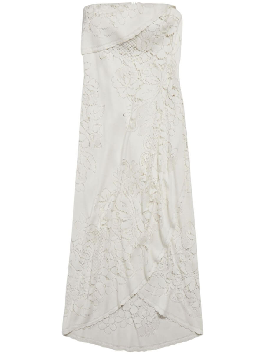 Balenciaga upcycled tablecloth dress - White